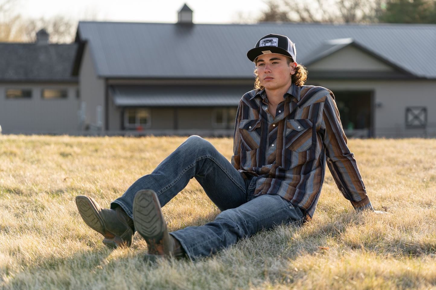 Lazy J Black Trucker Hat