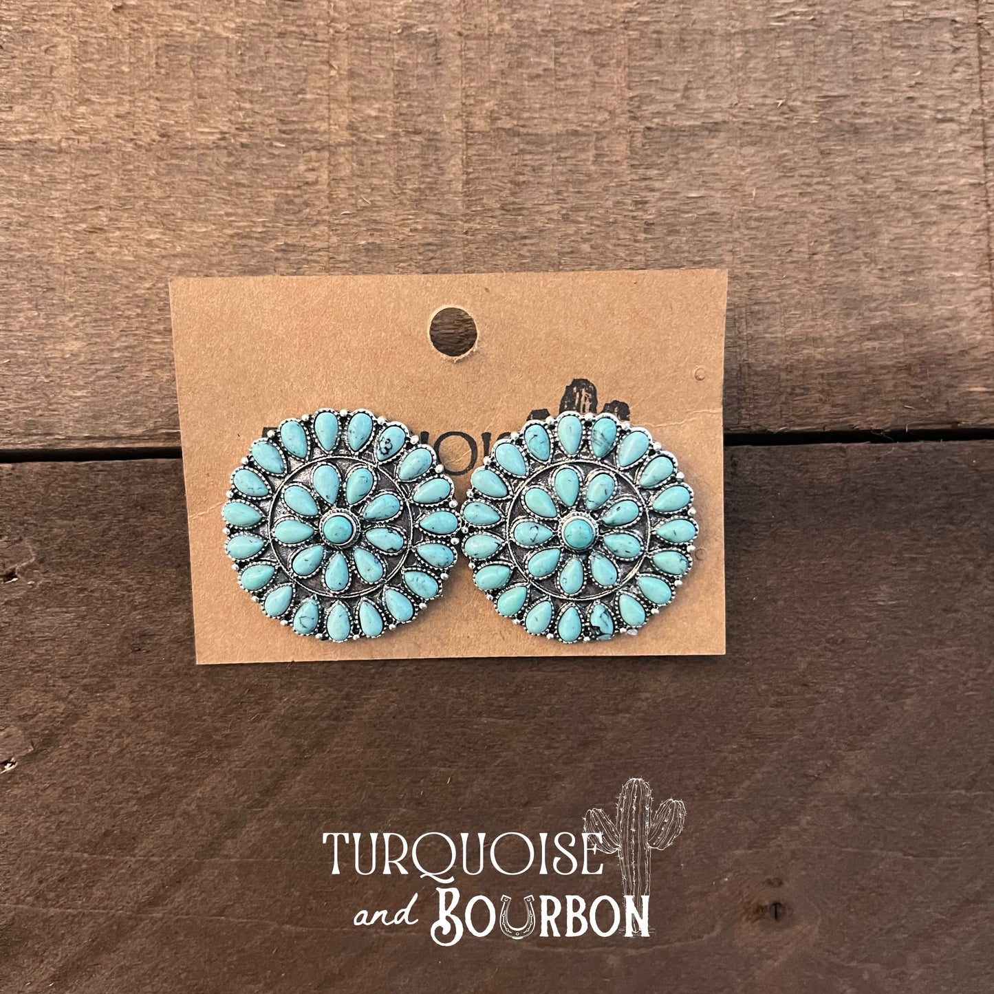 Turquoise Concho Earrings