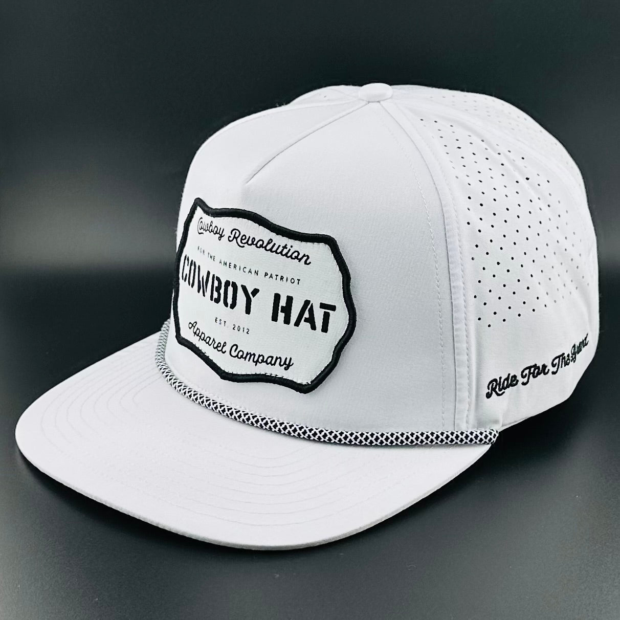 “Cowboy Hat” Performance Patch Rope Hat - White