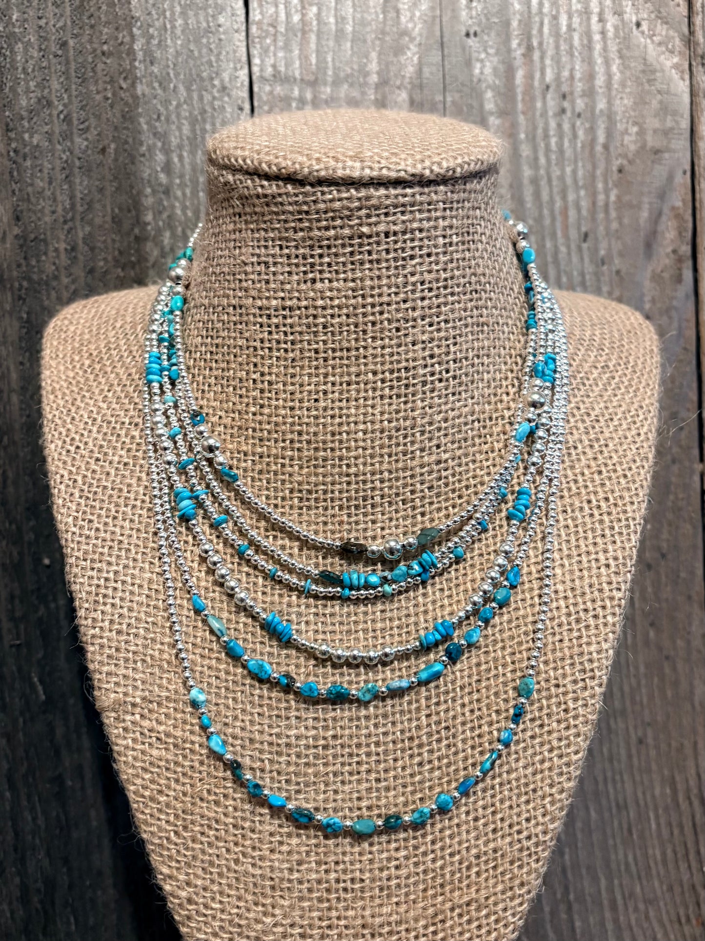 Turquoise bit necklace