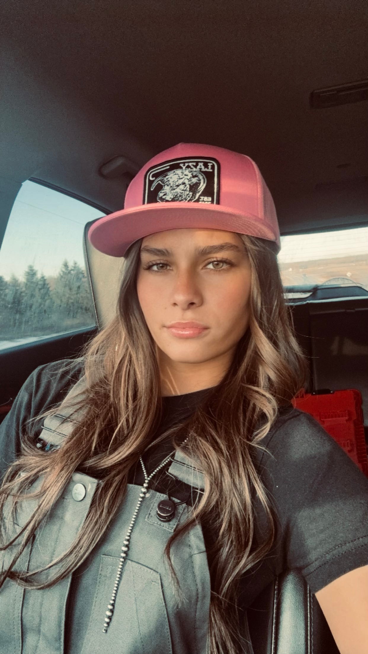Lazy J Trucker Hat - Pink