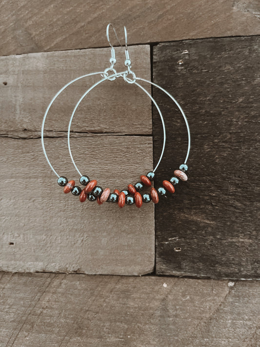 Harvest Beaded Hoop Earrings
