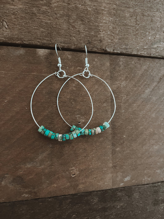 Kacey Stone Hoop Earrings