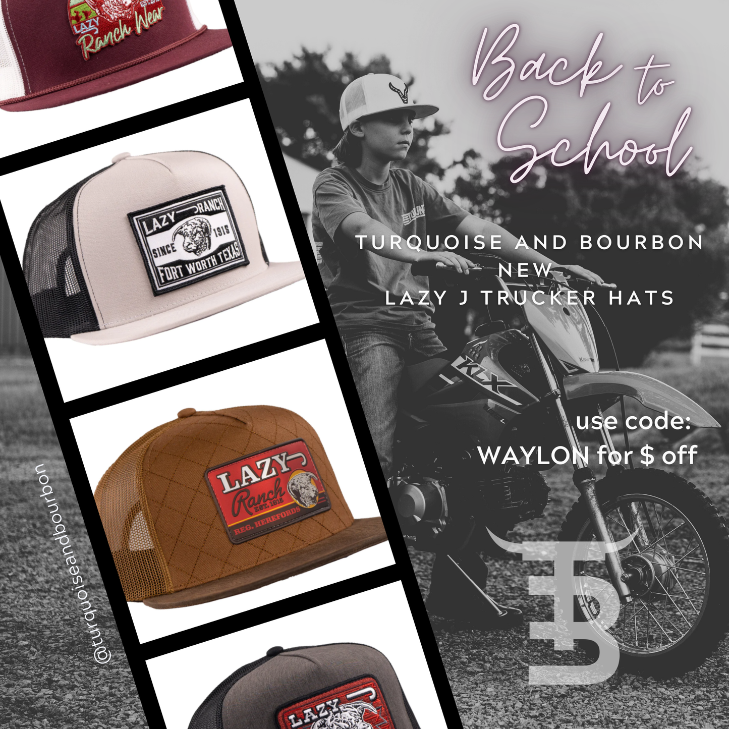 Lazy J Black & White Bull Trap Trucker Hat