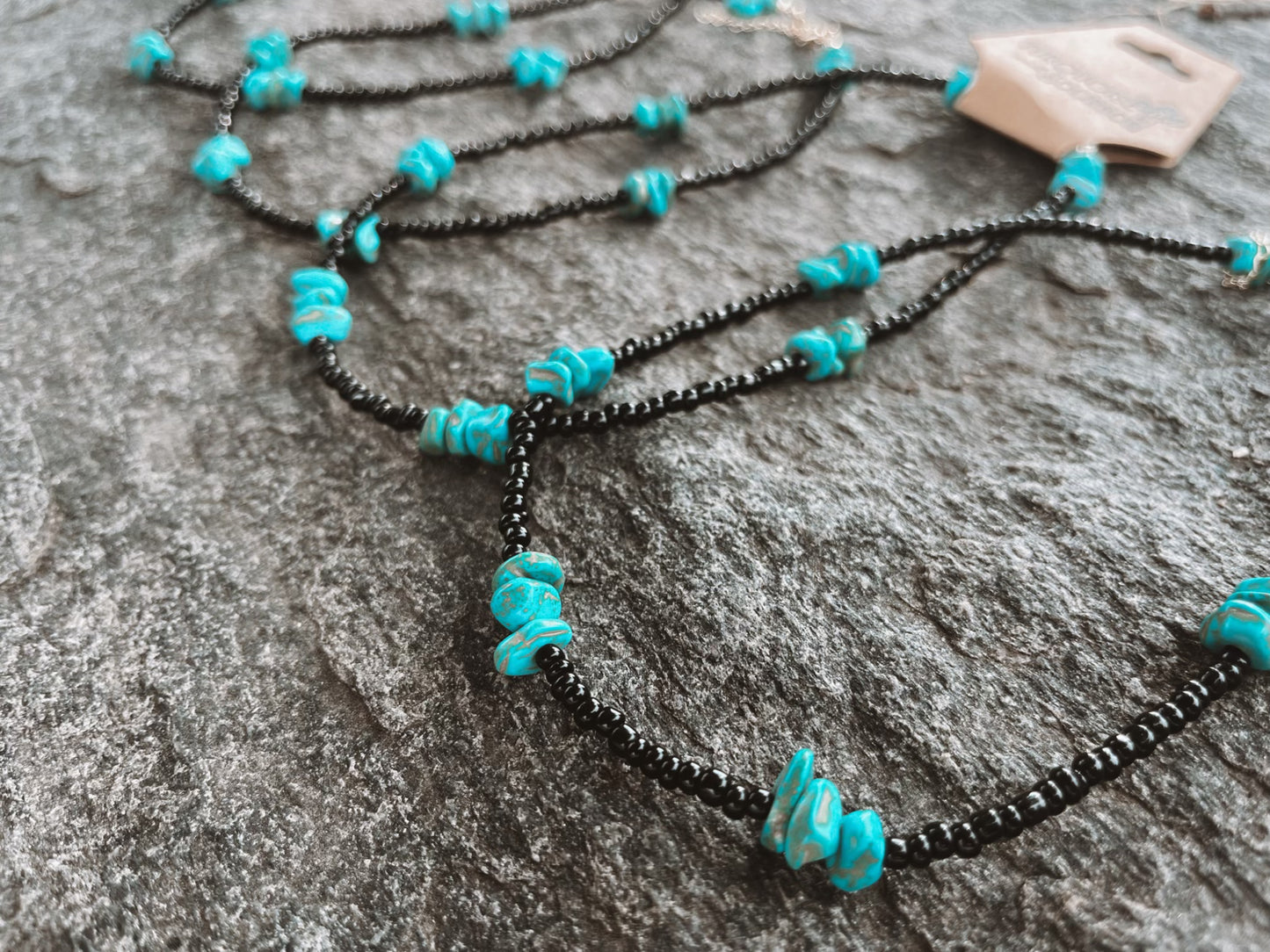Black & Turquoise Beaded Necklace