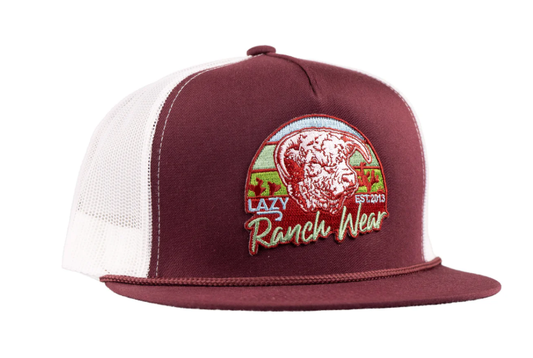 Lazy J Coyote Maroon & White Prickly Pear