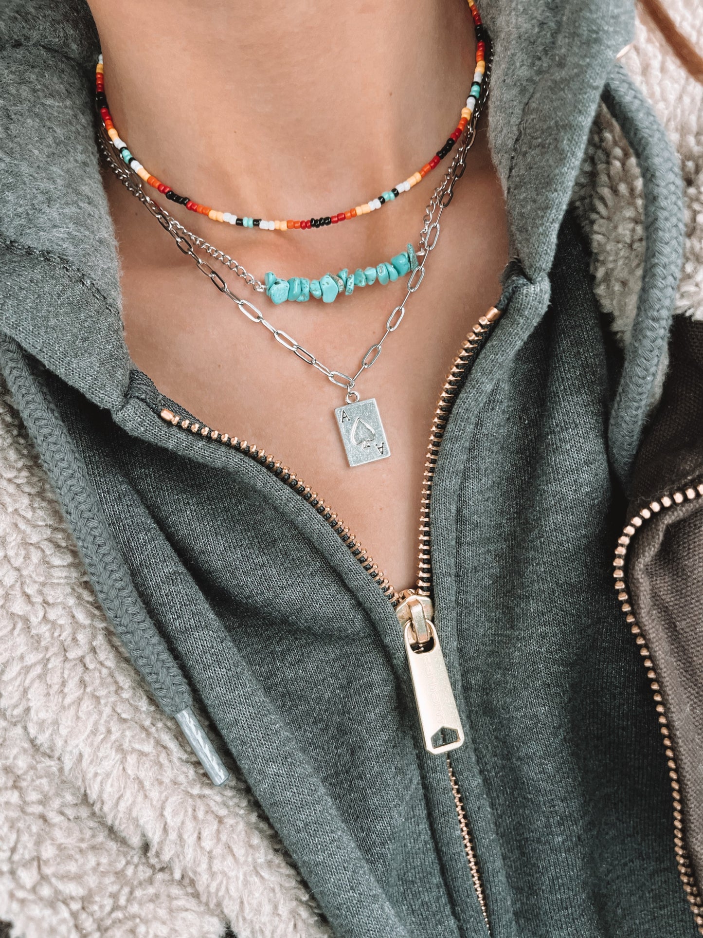 Turquoise Bar Chain Necklace
