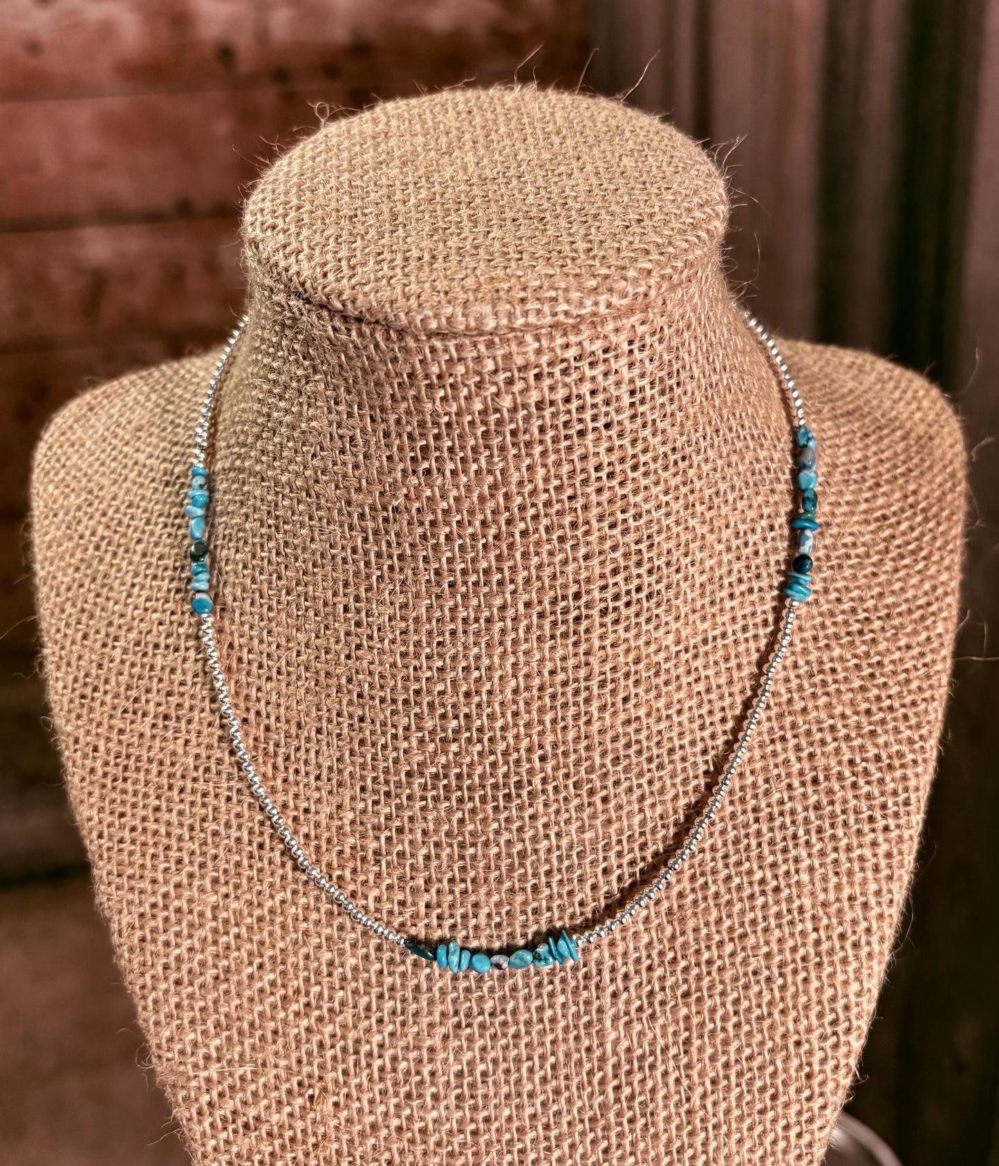 Turquoise bit necklace