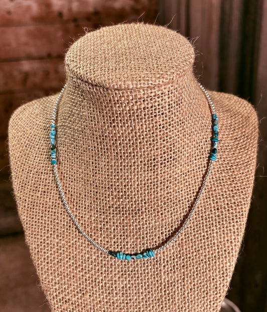 Turquoise bit necklace