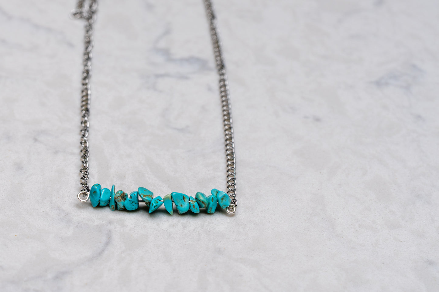 Turquoise Bar Chain Necklace