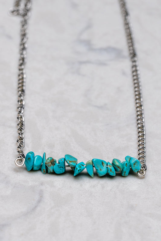 Turquoise Bar Chain Necklace