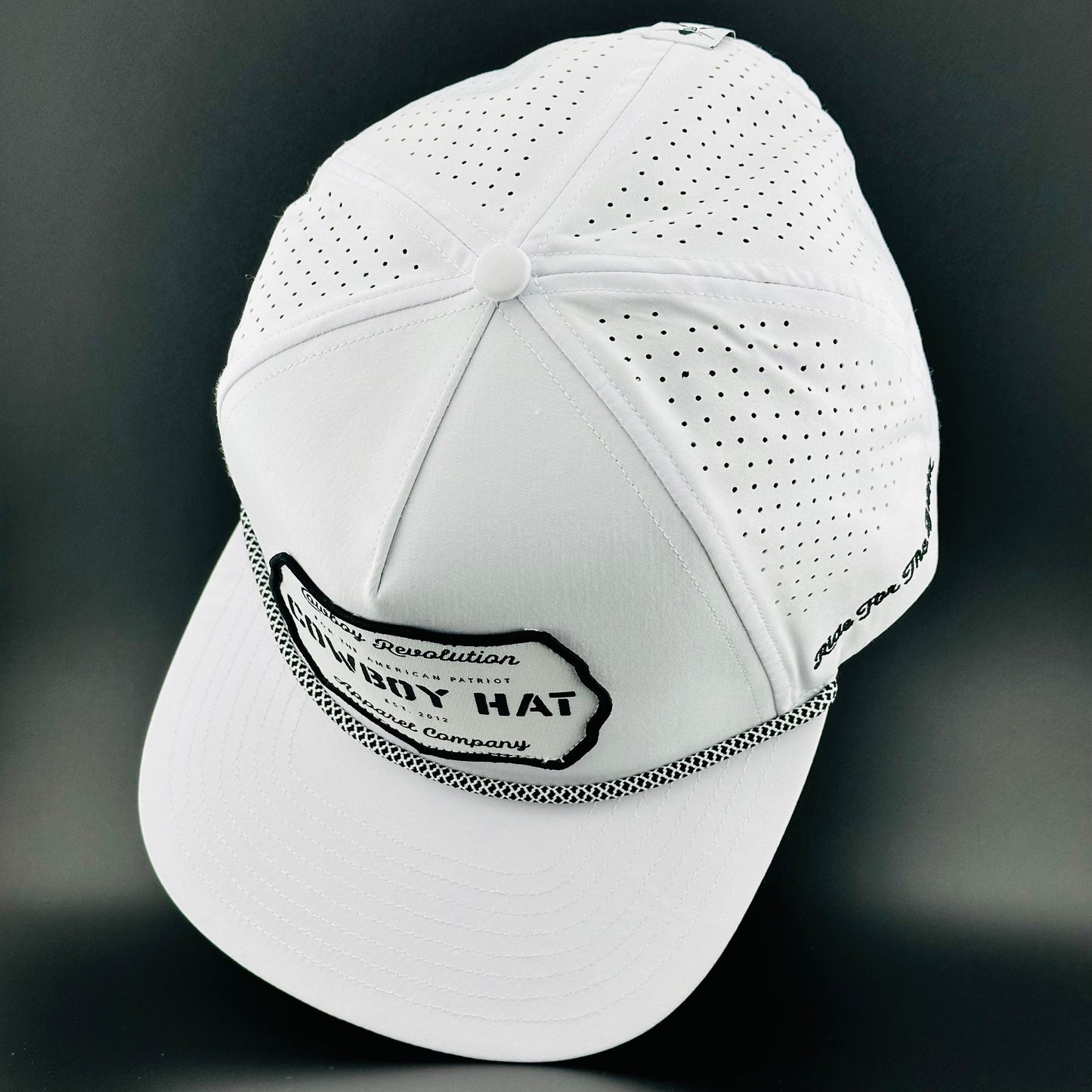 “Cowboy Hat” Performance Patch Rope Hat - White