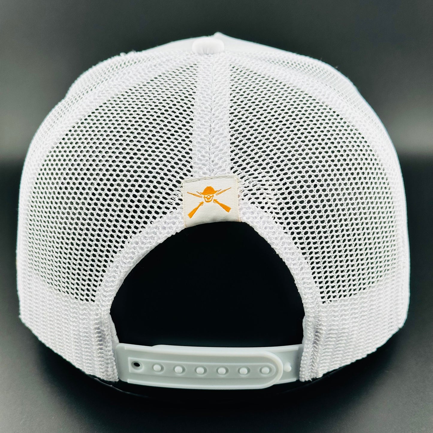 “Cowboy Hat” Patch Rope Trucker Hat - White