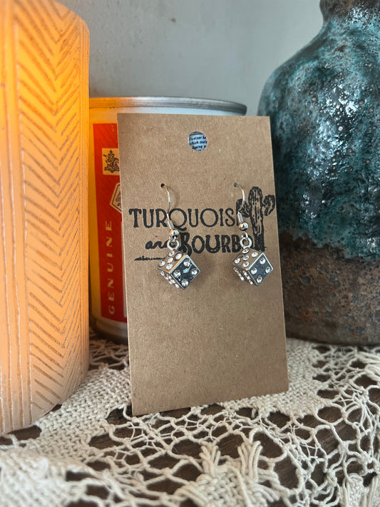 Rhinestone Dice 🎲 Earrings