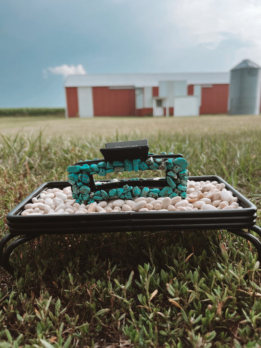 Large Turquoise/Black Claw Clip