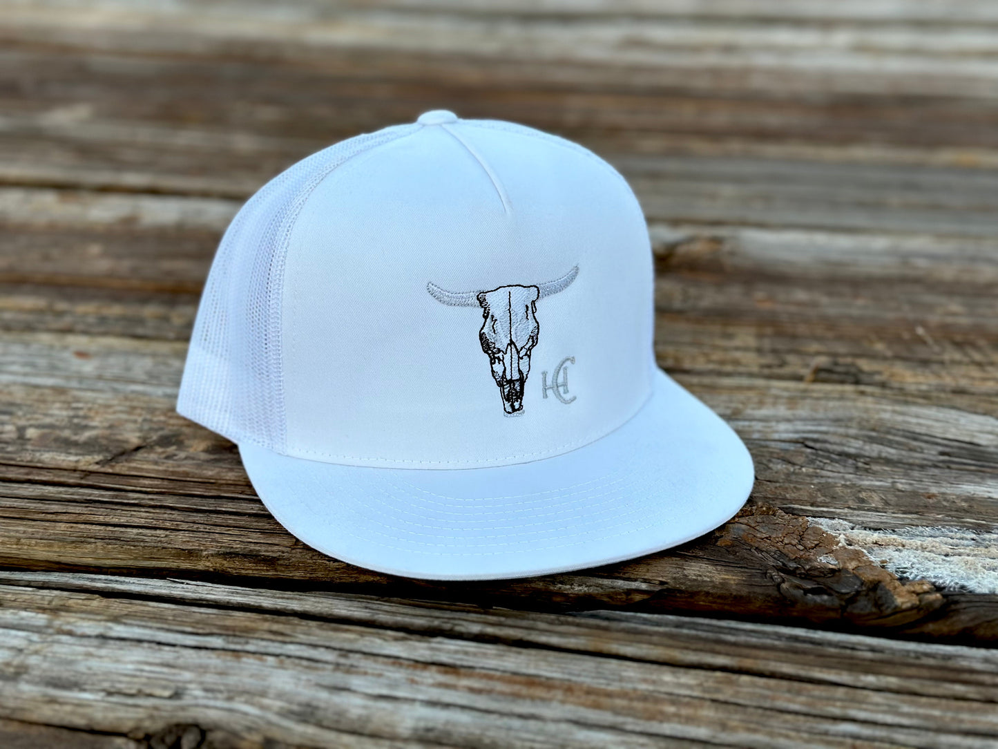 Cow Skull Flat Bill White