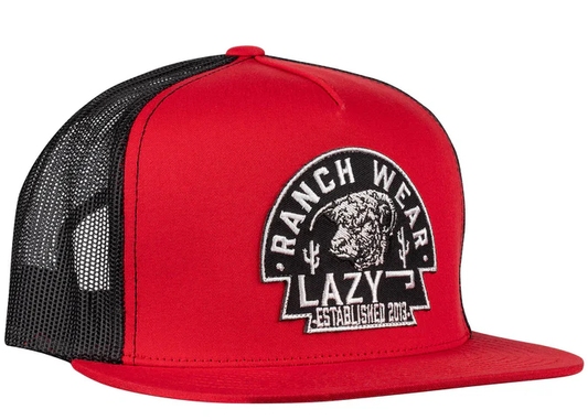 Lazy J Red Trucker Hat