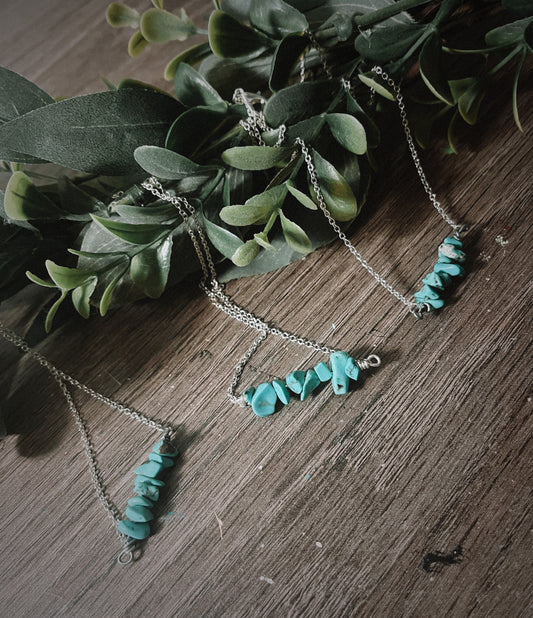 Turquoise Bar Chain Necklace