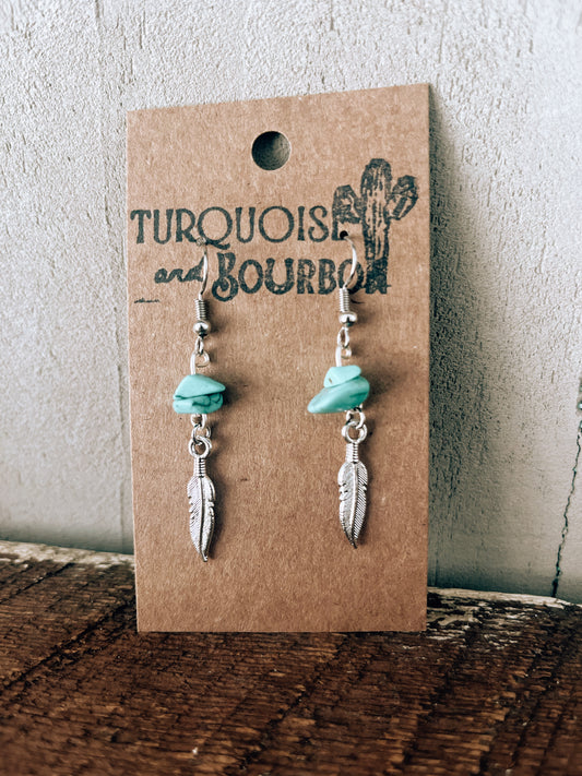 The Turquoise Feather Dangles